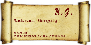 Madarasi Gergely névjegykártya